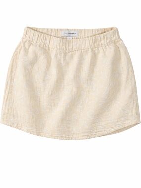 Girls 7/8 - Free Assembly - Butter yellow Muslin floral Skirt